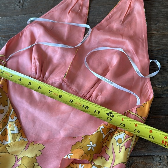 Vintage Laundry by Segal silk flower power halter dress EUC size 8 - Picture 9 of 9